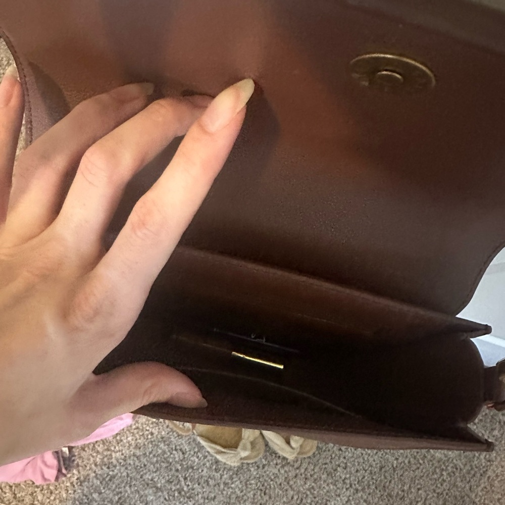 Charles & Keith Brown Shoulder Bag with Gold Buckle - Picture 6 of 9